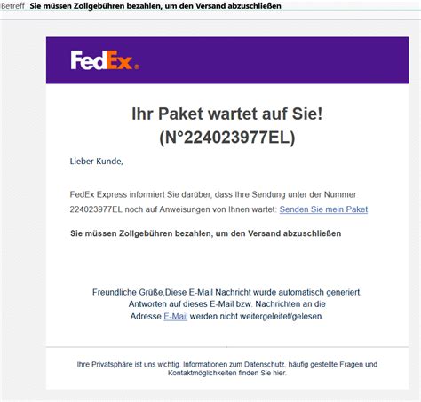 fedex zollgebühren fake|fedex customer service scams.